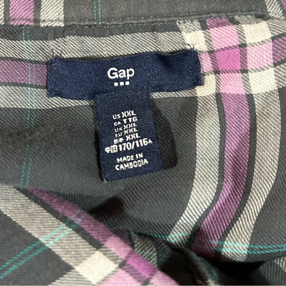 Gap Partial Button Plaid Flannel Top - image 6